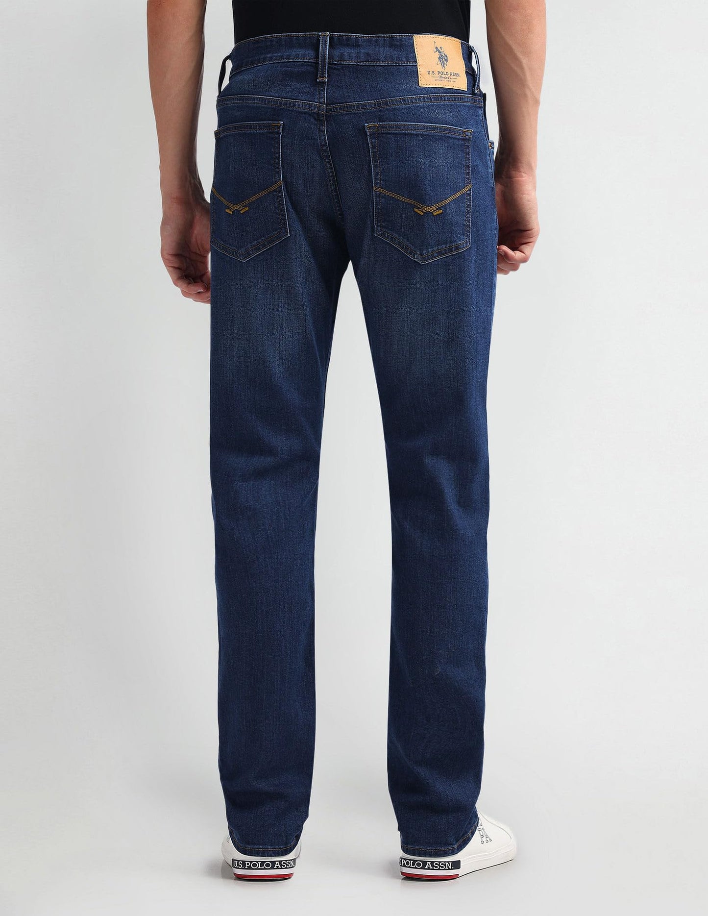 U.S. POLO ASSN. Men's Brandon Slim Tapered Fit Mid Rise Jeans (UDJENO1807_Blue_30)