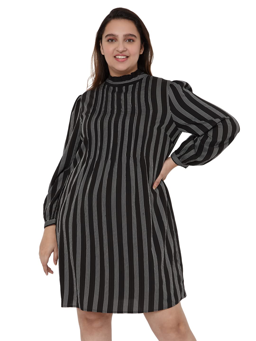 VERO MODA Women's Rayon Shift Knee-Length Dress (179078701- Black_M)