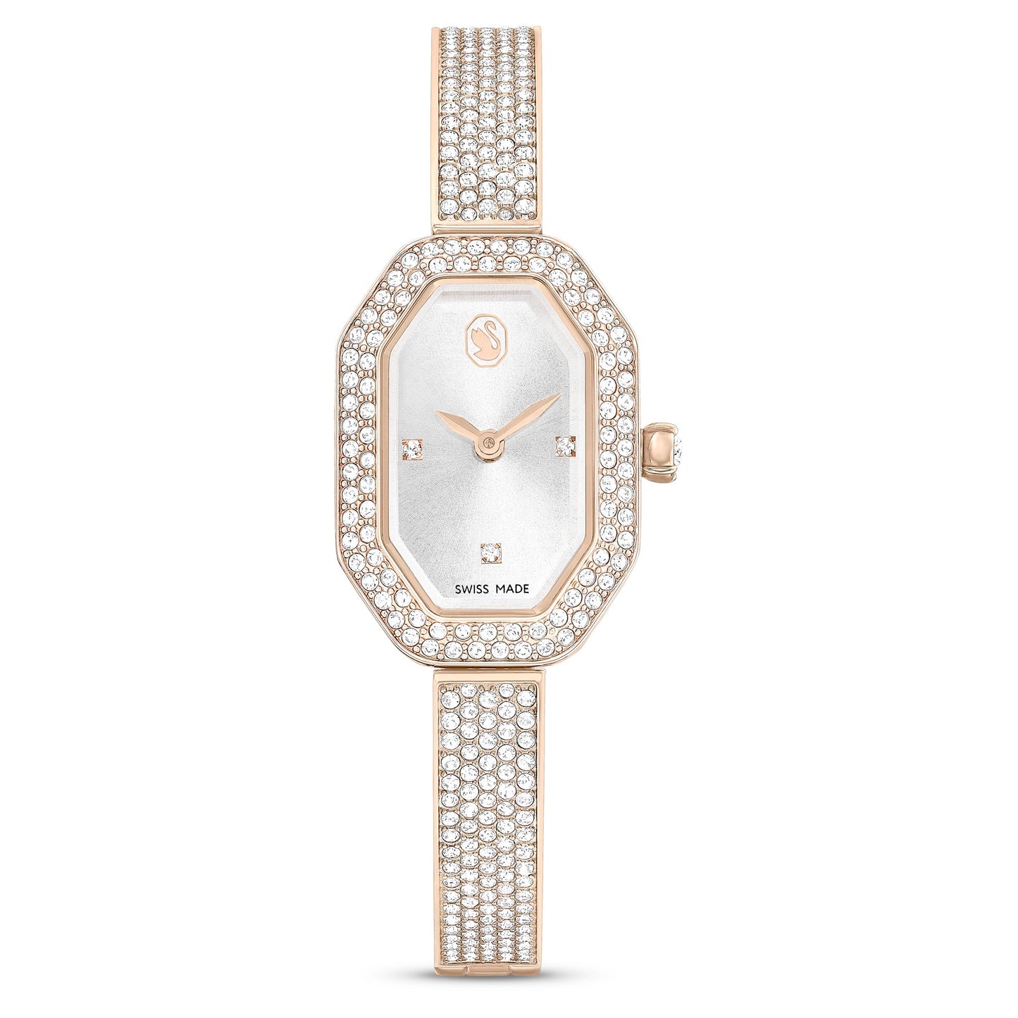 Swarovski Stainless Steel Womens Dextera Bangle Analog Watch Swiss Made, Metal Bracelet, Gold Tone, Champagne Gold-Tone Finish 5672987