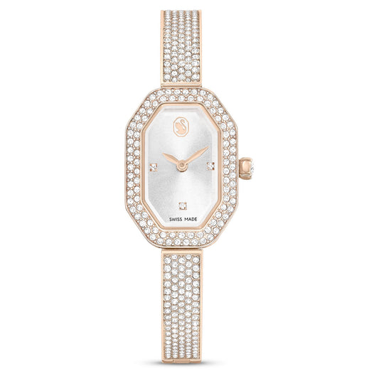 Swarovski Stainless Steel Womens Dextera Bangle Analog Watch Swiss Made, Metal Bracelet, Gold Tone, Champagne Gold-Tone Finish 5672987