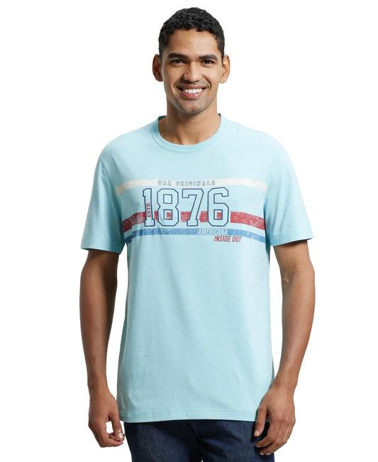 Jockey US81 Men's Super Combed Cotton Rich Graphic Printed Round Neck Half Sleeve T-Shirt (Prints May Vary)_Blue_L