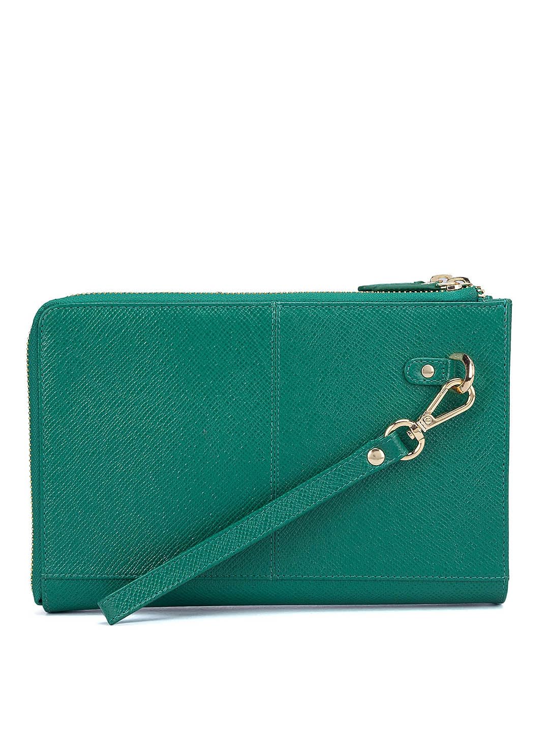 Da Milano Genuine Leather Green Multi Pouch (4420C)