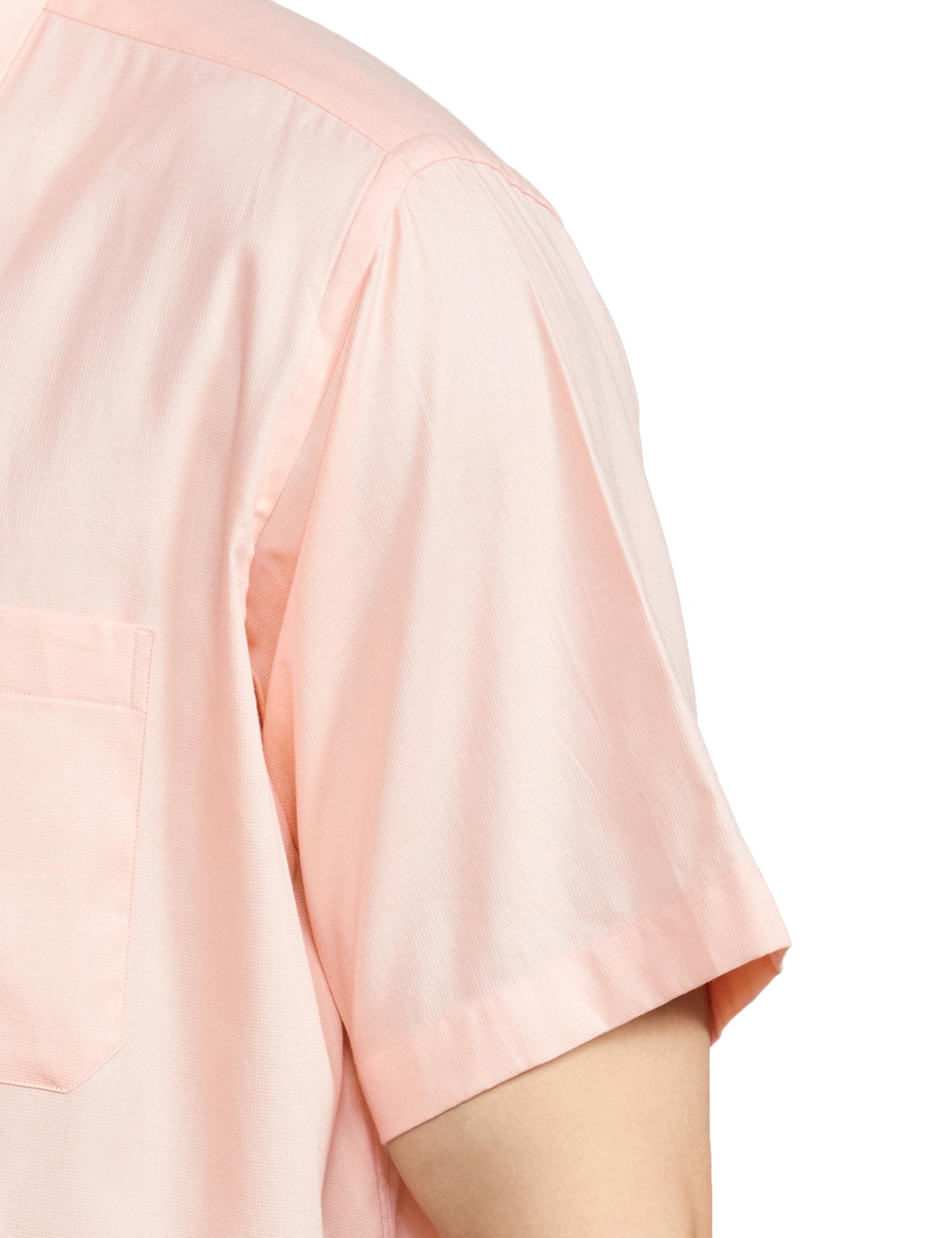 Raymond Men's Contemporary Fit Pure Cotton Solid Pattern Semi Cutaway Collar Half Sleeve Formal Shirt (Size: 42)-RMSY12545-E2 Light Orange