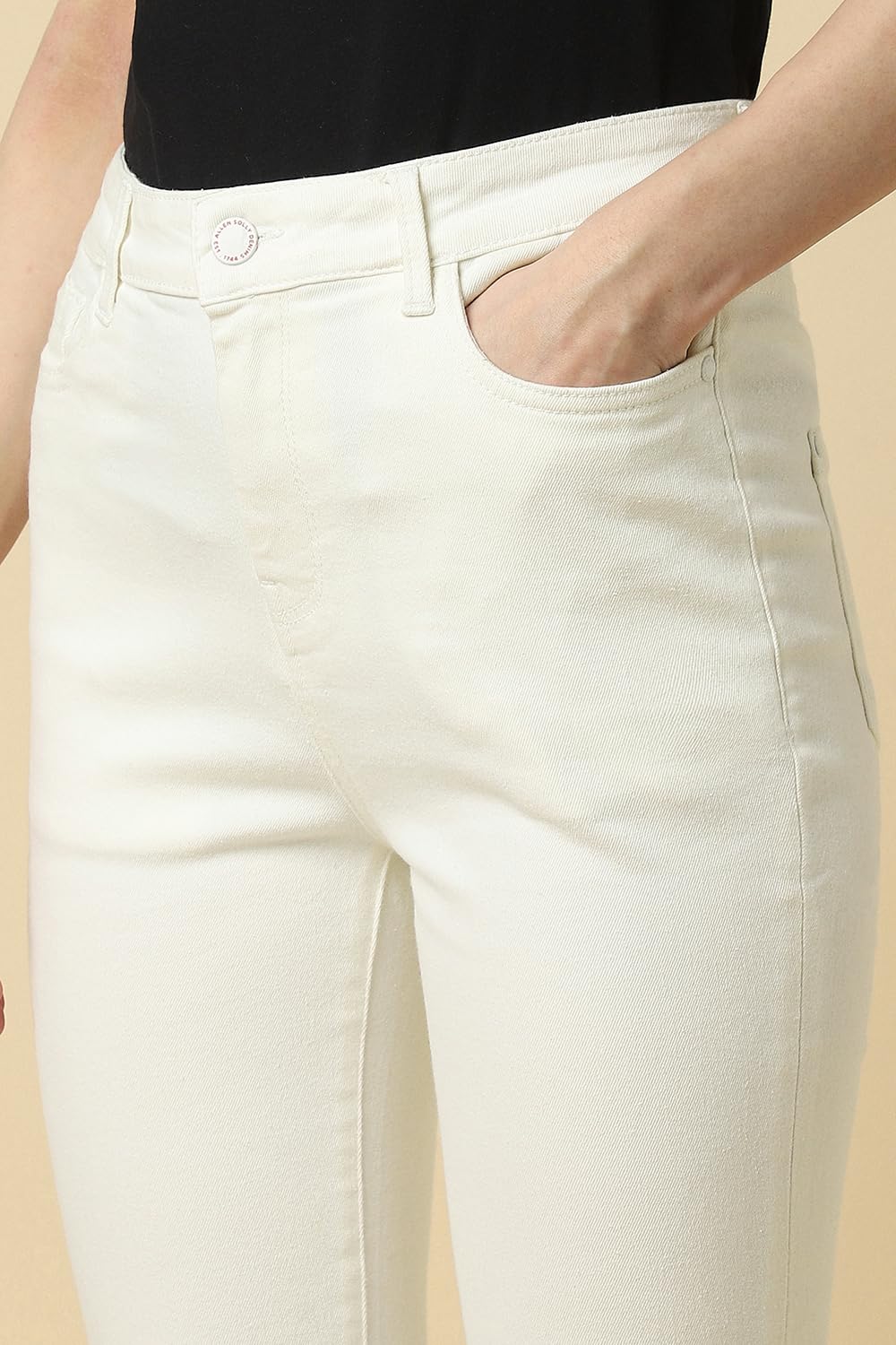 Allen Solly Women White Dark Wash Jeans