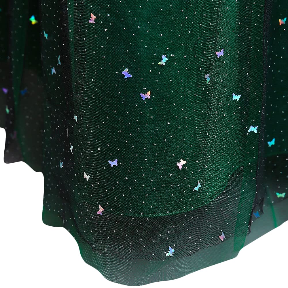 Hopscotch Girls Polyester Bow Applique Party Dress in Green Color For Ages 8-9 Years (XIP-4124427)