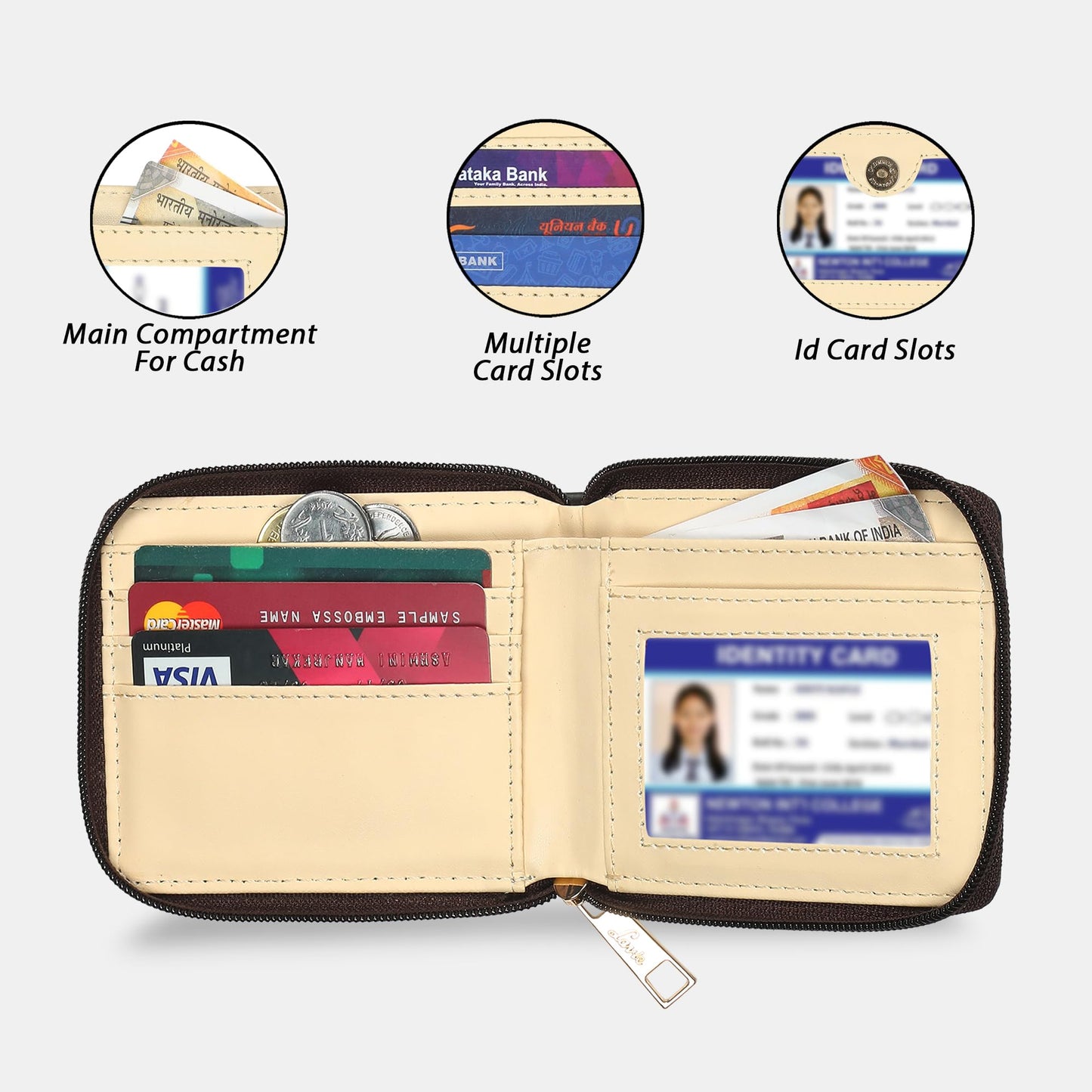 Lavie Women's Sacy Monogram LL Print Small Zip around Wallet | Ladies Purse Handbags