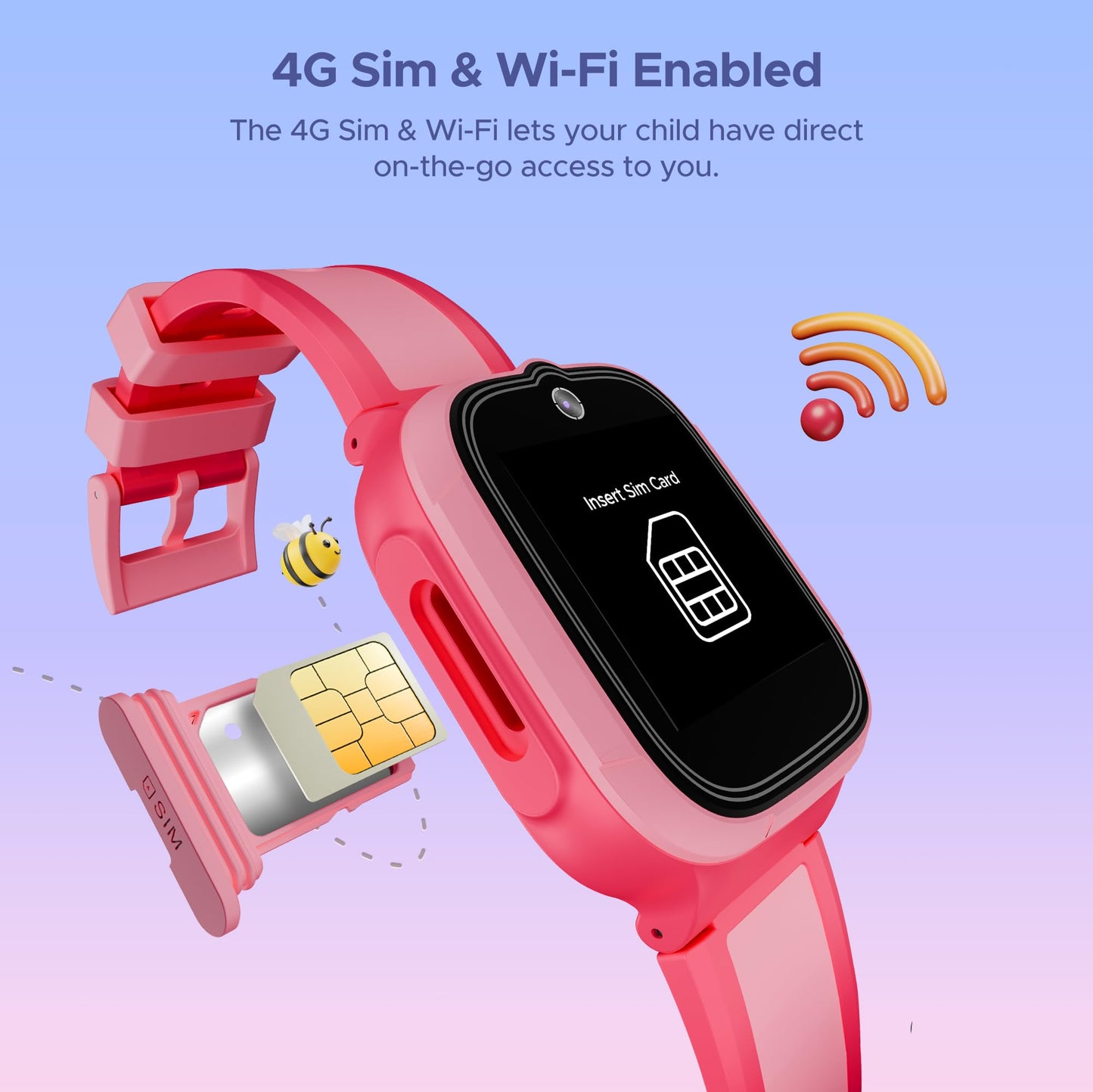 boAt Wanderer Smart Kids Watch w/ 2-Way Video & Voice Calls, SOS, Geo Fencing, Restrict Unknown Calls, Parental Controls,2MP Camera 1.43" (3.6 cm) HD Display Fitness Smart Watch (Candy Pink)