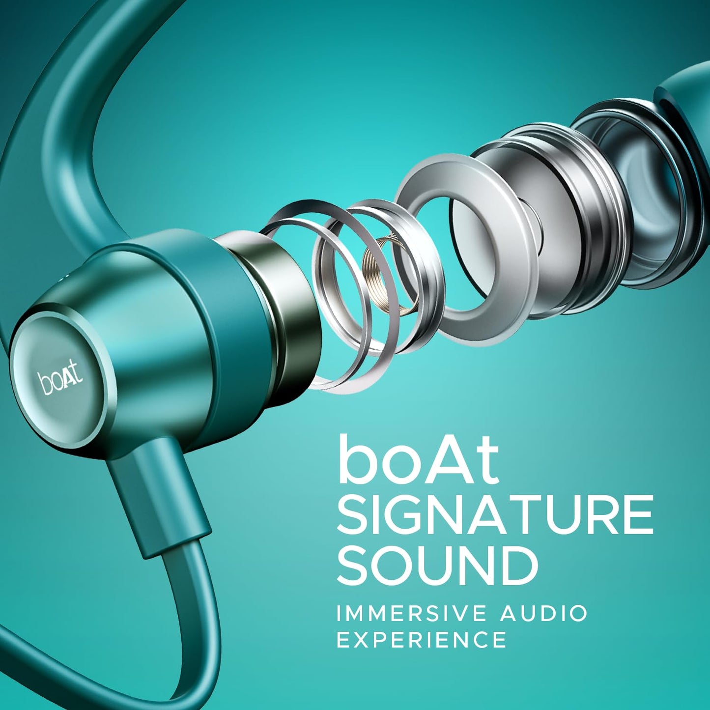 boAt Rockerz 255 Pro+, 60HRS Battery, Fast Charge, IPX7, Dual Pairing, Low Latency, Magnetic Earbuds, Bluetooth Neckband, Wireless with Mic Earphones (Teal Green)