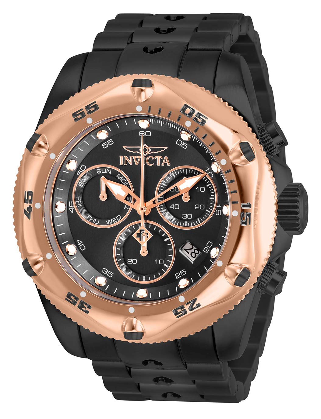 Invicta Stainless Steel Pro Diver Chronograph Black Dial Analog Watch for Men - 31613, Black Band