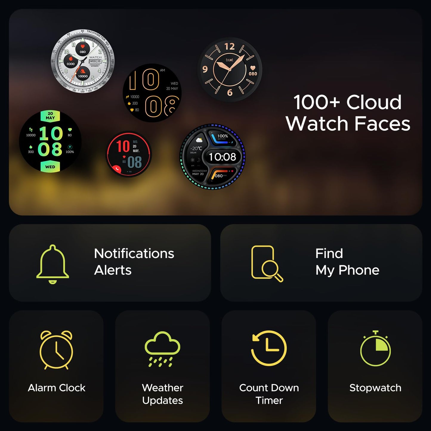 boAt Lunar Connect Ace Smart Watch w/ 1.43" (3.6 cm) AMOLED Display, Bluetooth Calling, 100+ Sports Mode, Music and Camera Control, Up to 7 Days Battery Life, IP68, HR&SpO2 Monitoring(Burgundy)