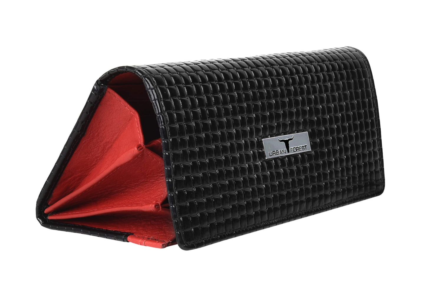 URBAN FOREST Sherry Printed Black & Red Leather Wallet for Women