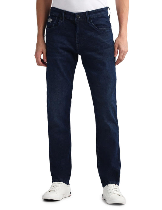 U.S. POLO ASSN. Men's Brandon Slim Tapered Fit Mid Rise Jeans (UDJENO1803_Blue_32)