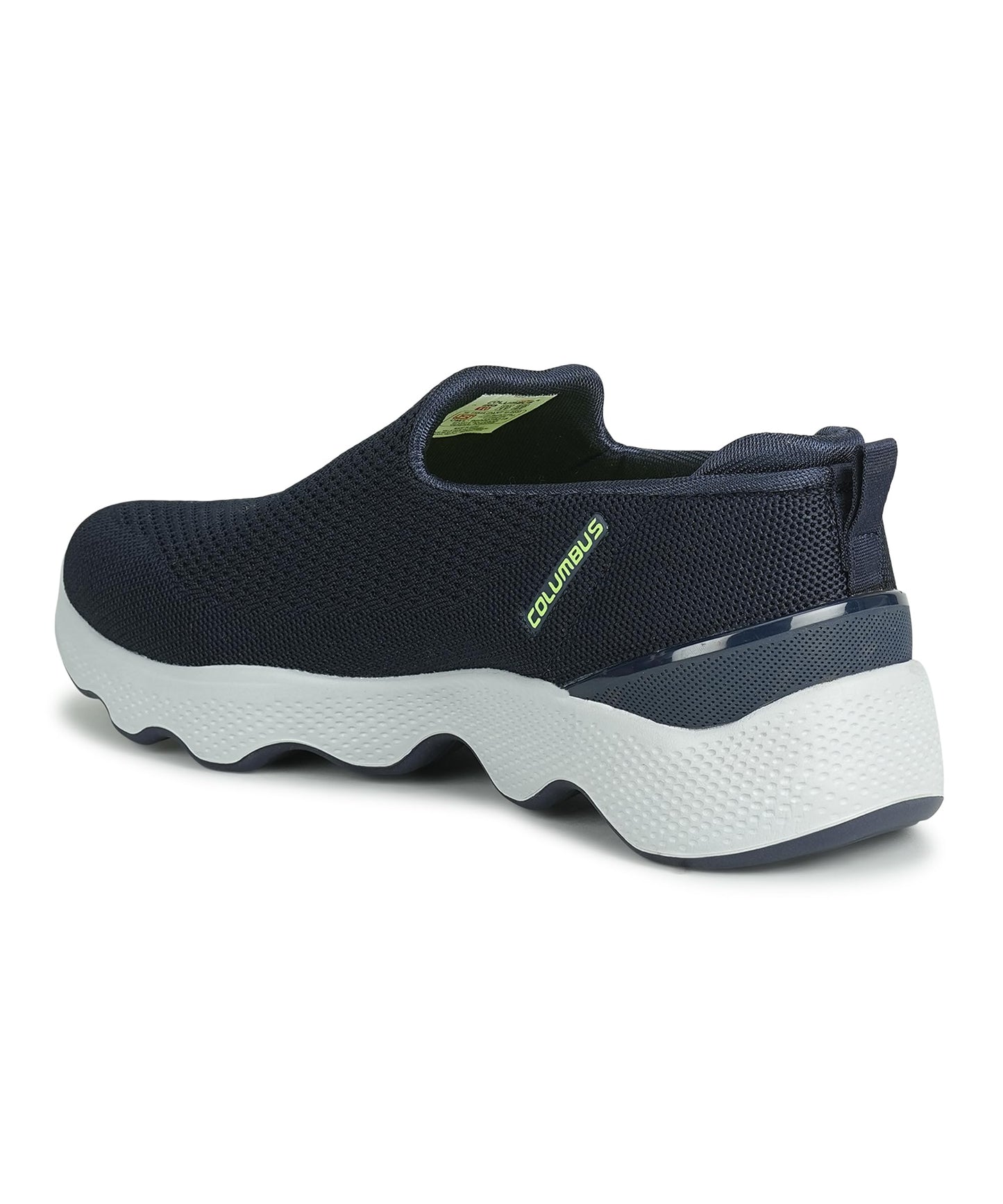 Columbus MASSAGER-01 Sports Shoes - Running Shoes|Walking Shoes| Training & Gym Shoe | Outdoors Shoe for Men (Navy & Fluorescent Green),UK-7