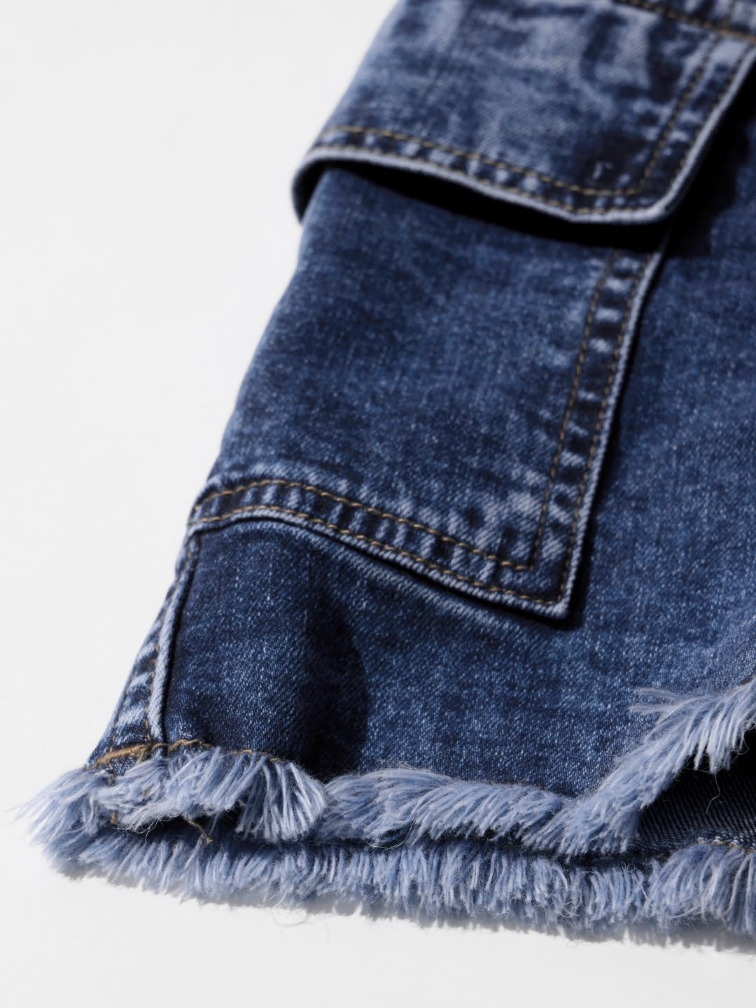 The Souled Store Solids: Sky Blue Women and Girls Buttoned Above The Knee Cotton Blend Denim Comfortable Shorts