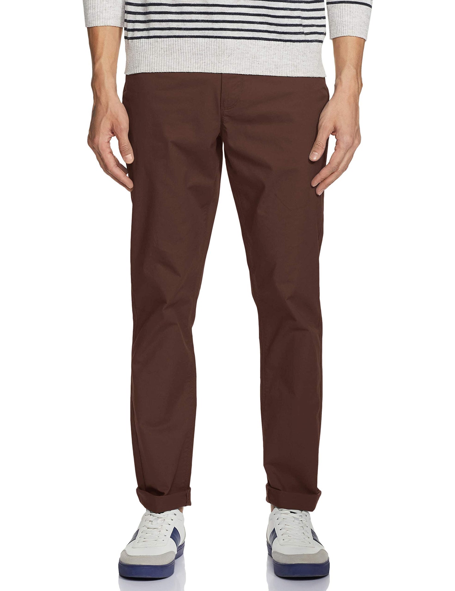 United Colors of Benetton Men's Slim Casual Mid Rise Pants (4CTNS0011I906_Brown_28)