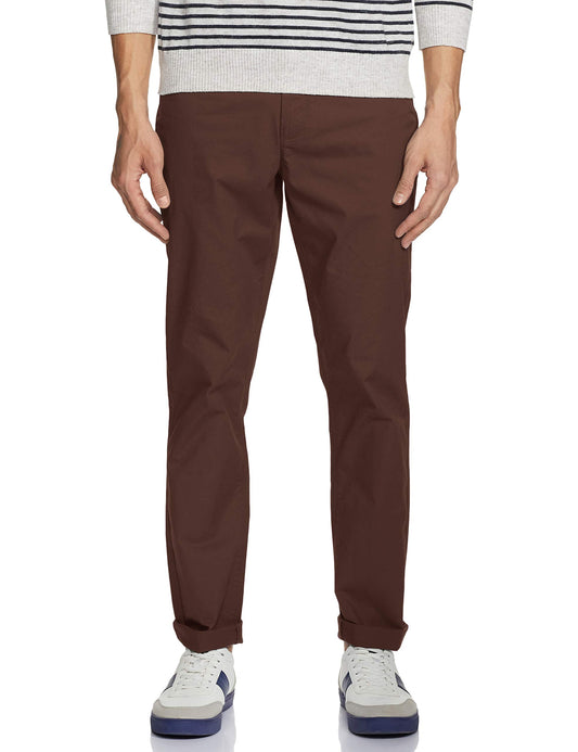 United Colors of Benetton Men's Slim Casual Mid Rise Pants (4CTNS0011I906_Brown_28)