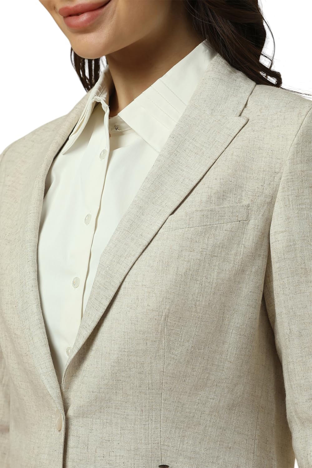 Allen Solly Women's Blazer (AHBZARGHK39983_Beige