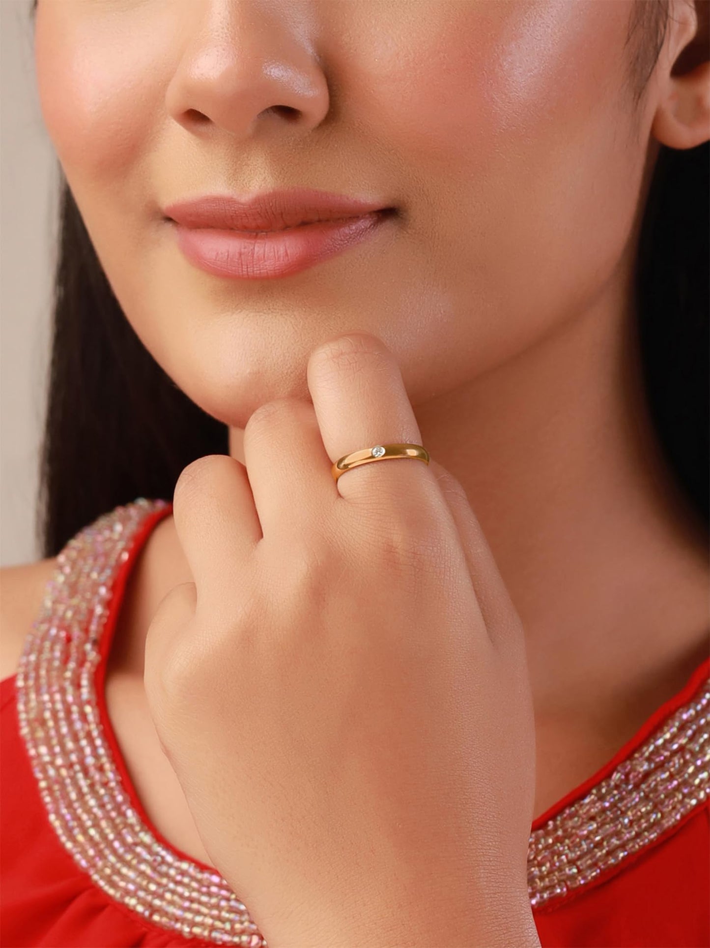 Yellow Chimes Exclusive Silver Plated Crystal studded with Cubic Zircon Ring for Women and Girls