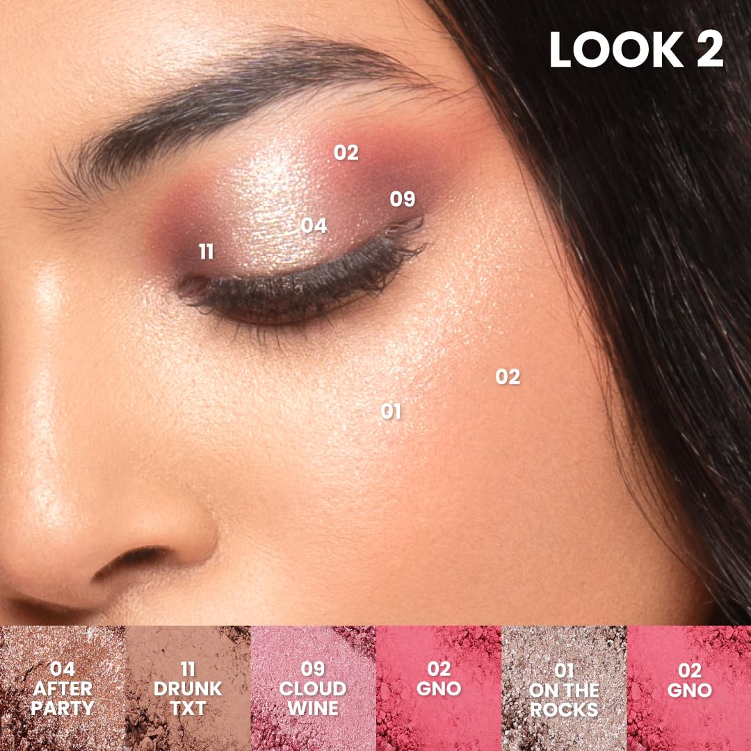Typsy Beauty 12 Shades Sip Sip Hooray Wine Eyeshadow Palette I Highly Pigmented I Soft & Blendable Formula with Mattes, Mettalics & Foils I Bridal & Occasion Wear I Formulated In Italy I 24g