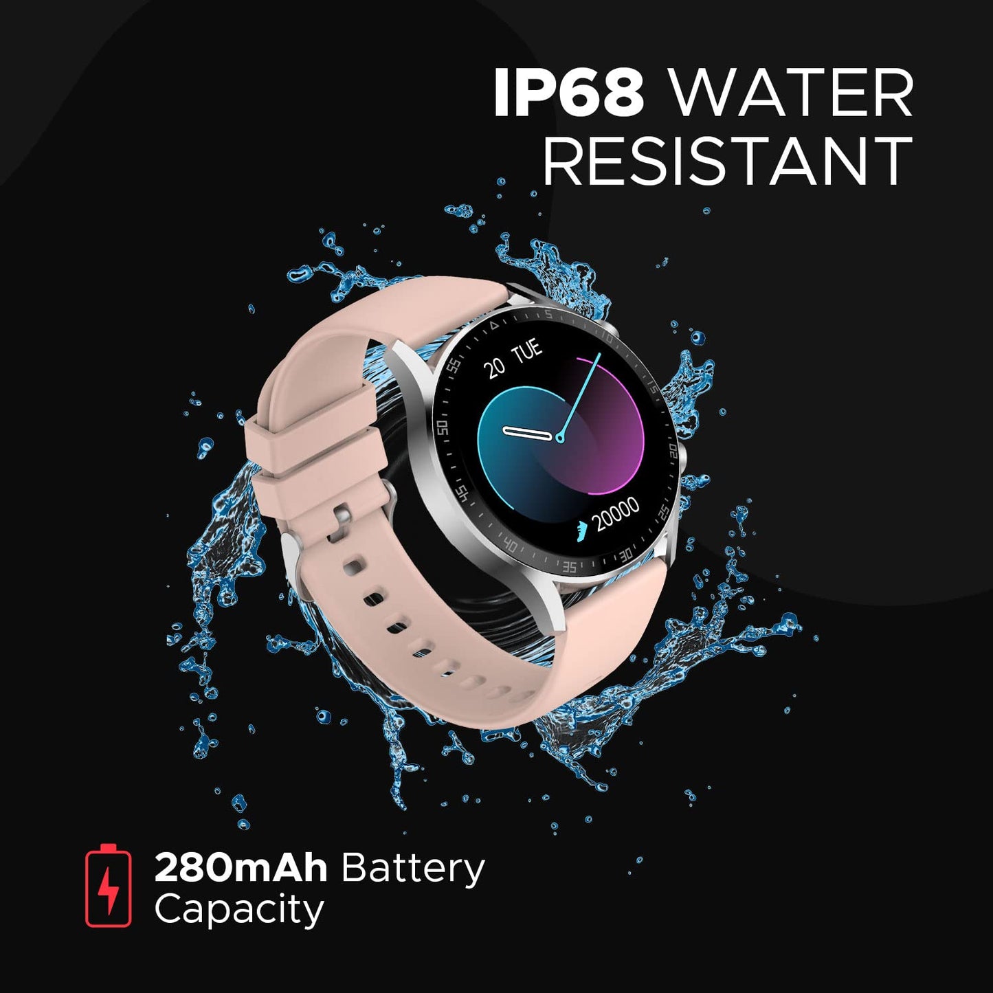 Fire-Boltt Talk 2 Pro Bluetooth Calling Smartwatch, 1.39" TFT Display with Dual Button, Hands On Voice Assistance, 120 Sports Modes, in Built Mic & Speaker (Talk 2, Pink)