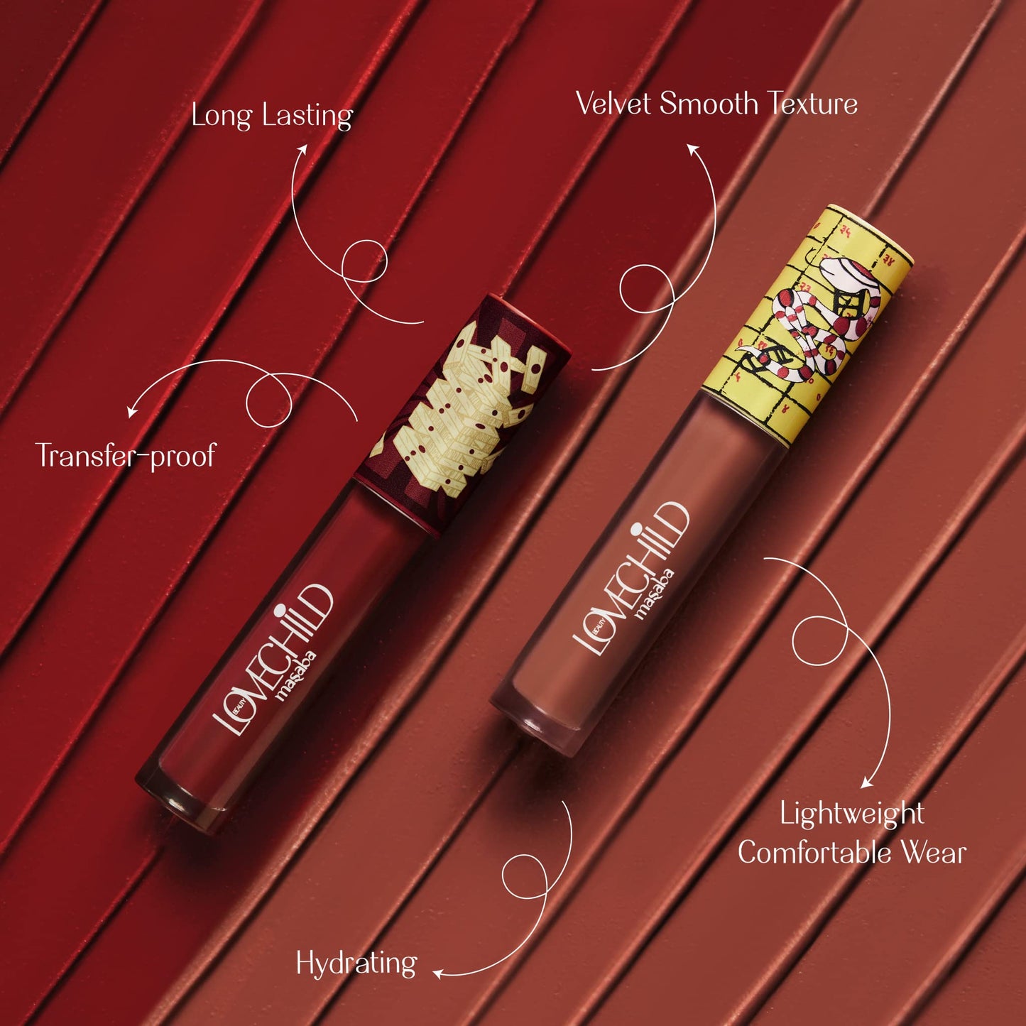 LoveChild Masaba Game On! - Hukum - Liquid Matte Lipstick, Pecan Brown Velvet Smooth, Non-Sticky, Hydrating & Moisturising, Lasts Up to 12 hours, 5Ml