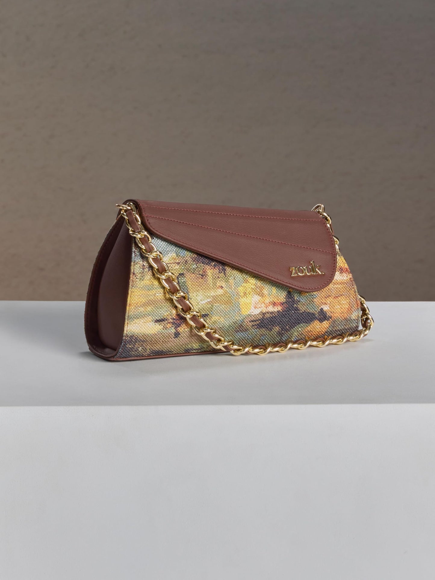 ZOUK Rhea Kapoor Mini Shoulder Bag - Bombay Tapestry | Vegan Leather Shoulder Bag for Women | Multicolor