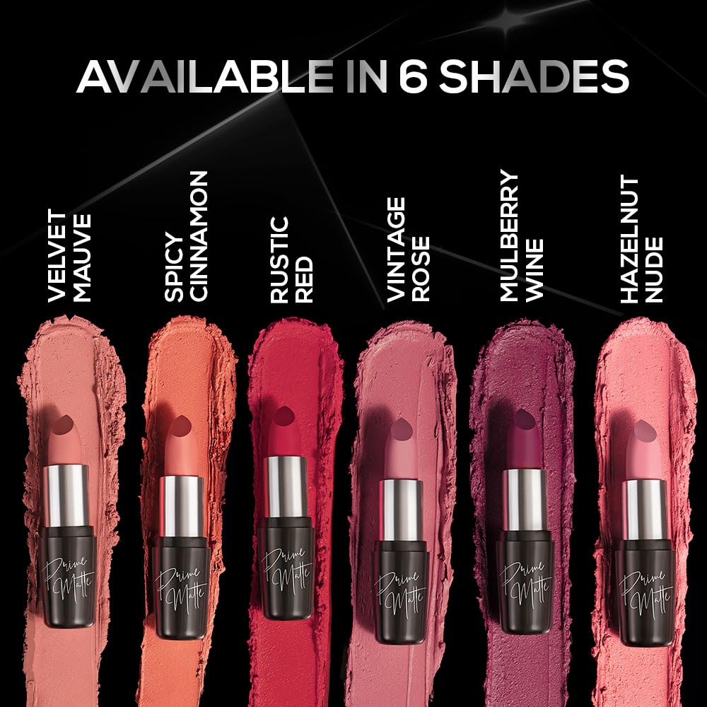 RENEE Prime Matte Lipstick - Velvet Mauve, Lightweight & Long-Lasting Formula, Creamy Matte Finish, One Swipe Application, Non-Drying, Vitamin E Infused, 4.5Gm