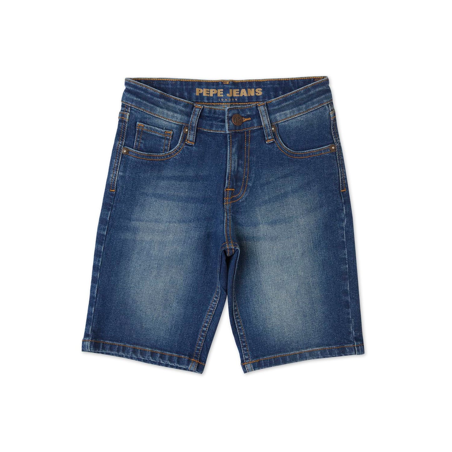 Pepe Jeans Boy's Boyfriend Shorts (PB800798J67_MED Used_Mid Indigo Blue