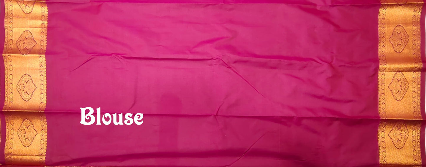 VFCollections Women's Kanchipuram Silk Pure Pattu Sarees With Blouse (Vfc326-5), Multi