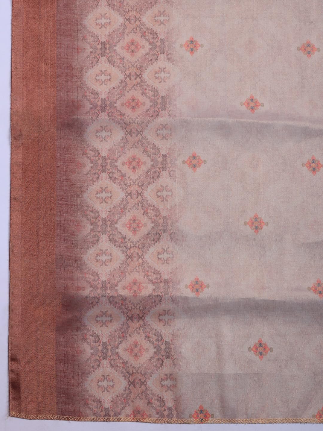 Meena Bazaar Printed Cotton Unstitched Kurta with Bottom & Dupatta