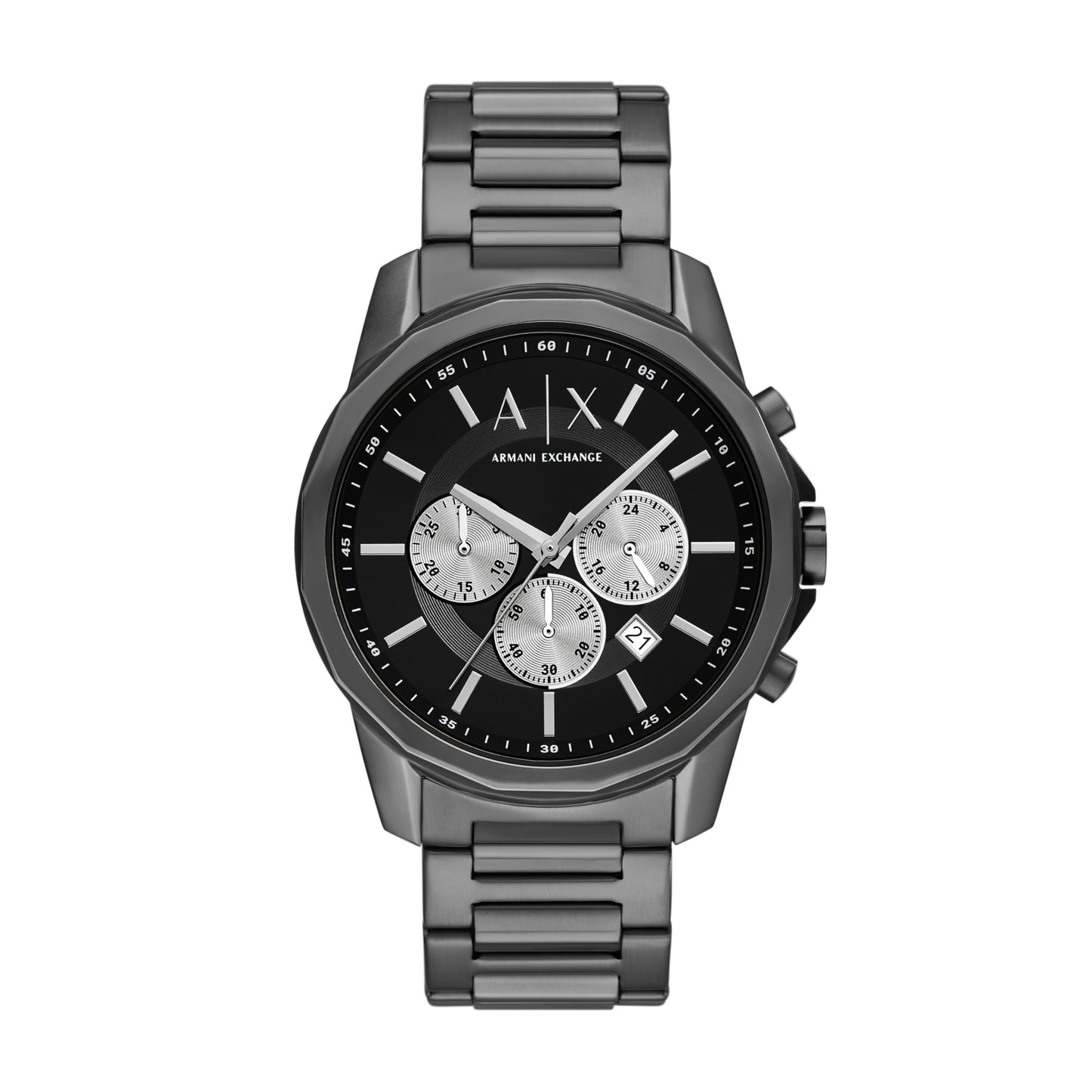 Armani Exchange Stainless Steel Analog Black Dial Men's Watch-Ax1765, Band Color:Gray
