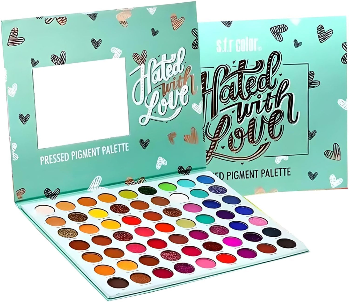 YENKY Beauty 63-Color Hated With Love Eyeshadow Palette Kit With Mirror: Glitter, Shimmer, Matte Eye Shades For Vibrant, Versatile, Long Lasting, Swiss Style Makeup, Multicolor