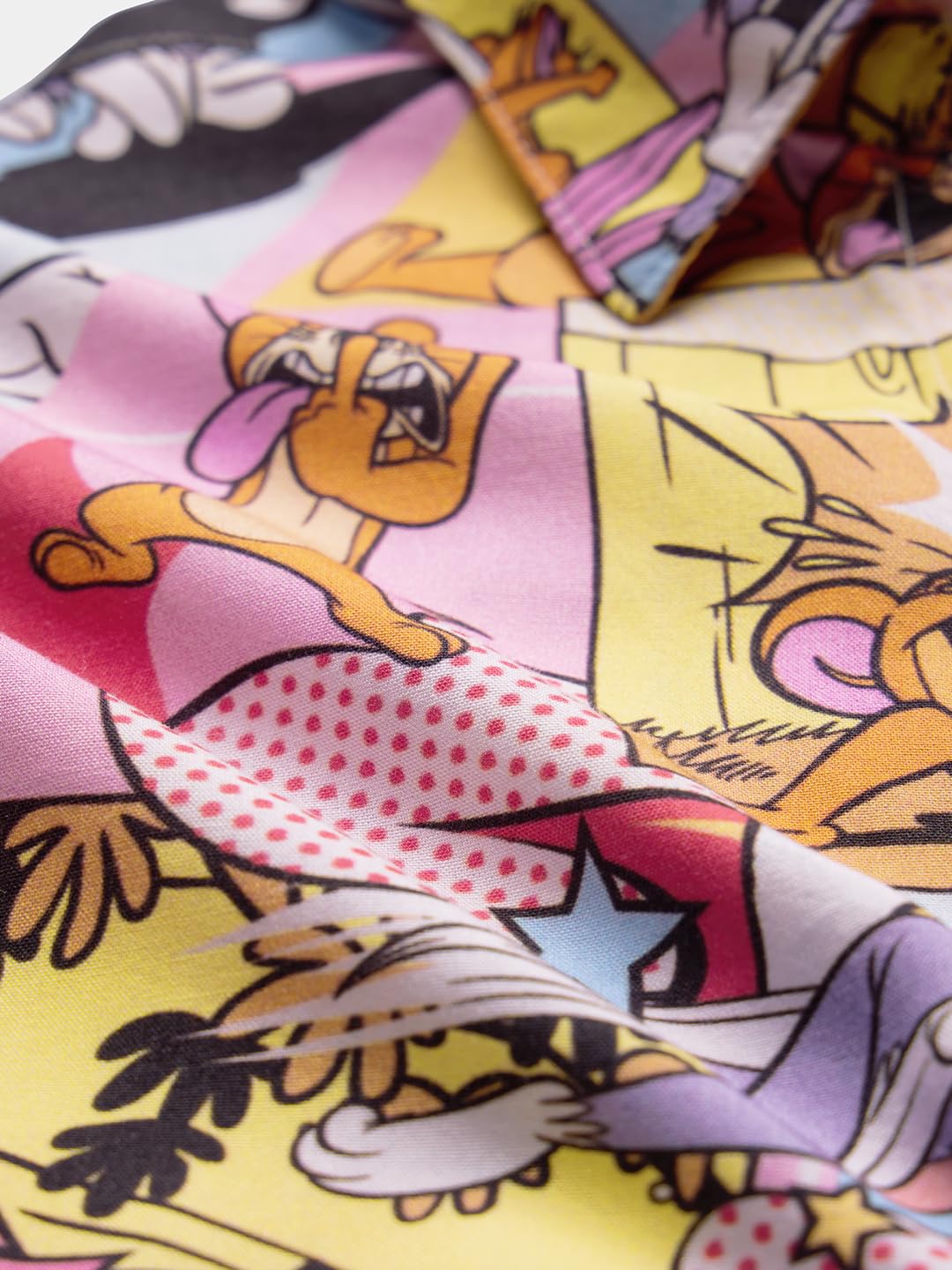 The Souled Store Official Tom & Jerry: High Energy Women and Girls Long Sleeve Button Front Collared Neck All Over Print Regular Fit Shirts Multicolour Old Retro Cartoon 90s Animated Character