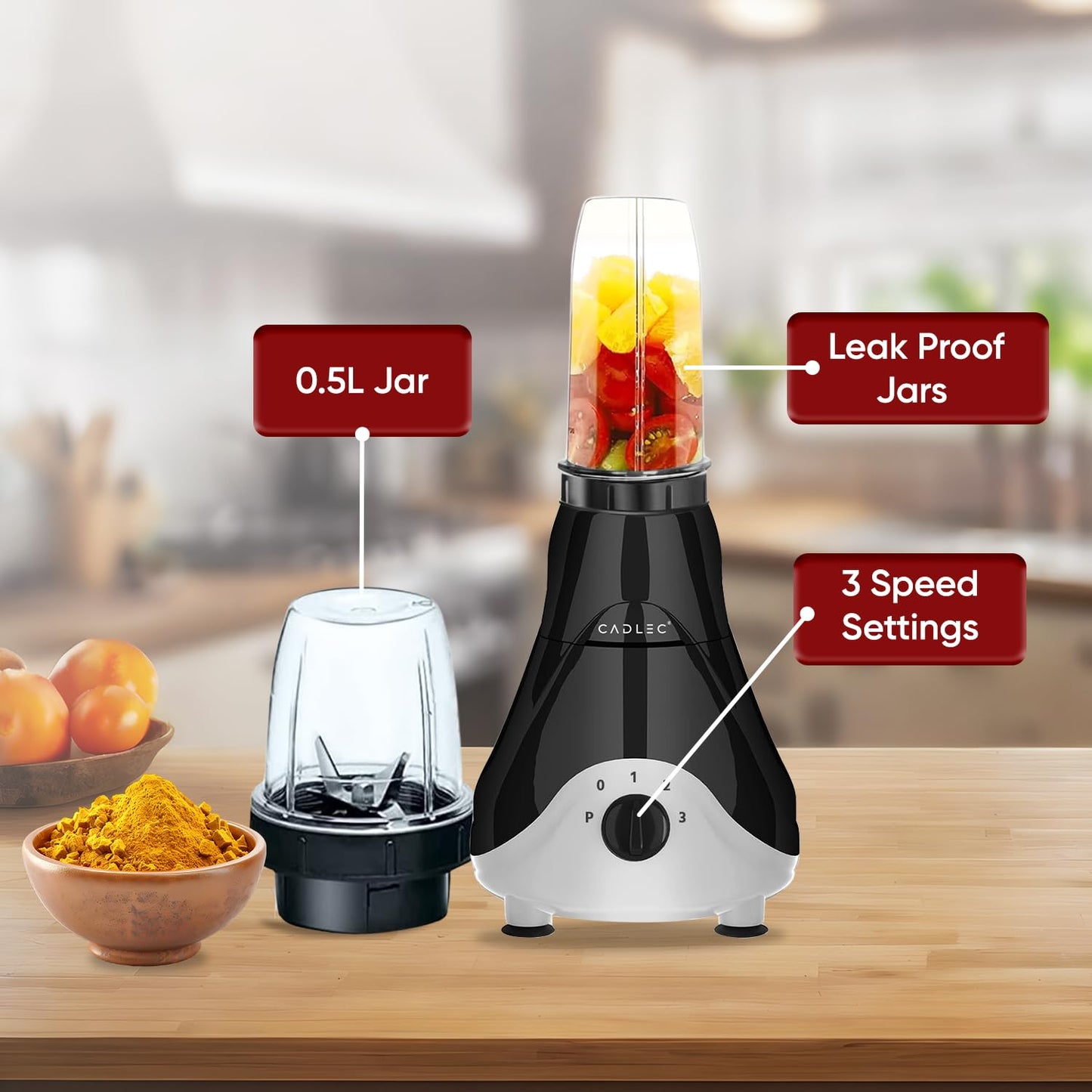 Cadlec Hummer Nutri Copper Juicer Mixer Grinder | 500W Smoothie Maker All-in-1 Juicer & Blender for Juicing, Grinding & Blending | Shockproof ABS Body | 2-Year Warranty