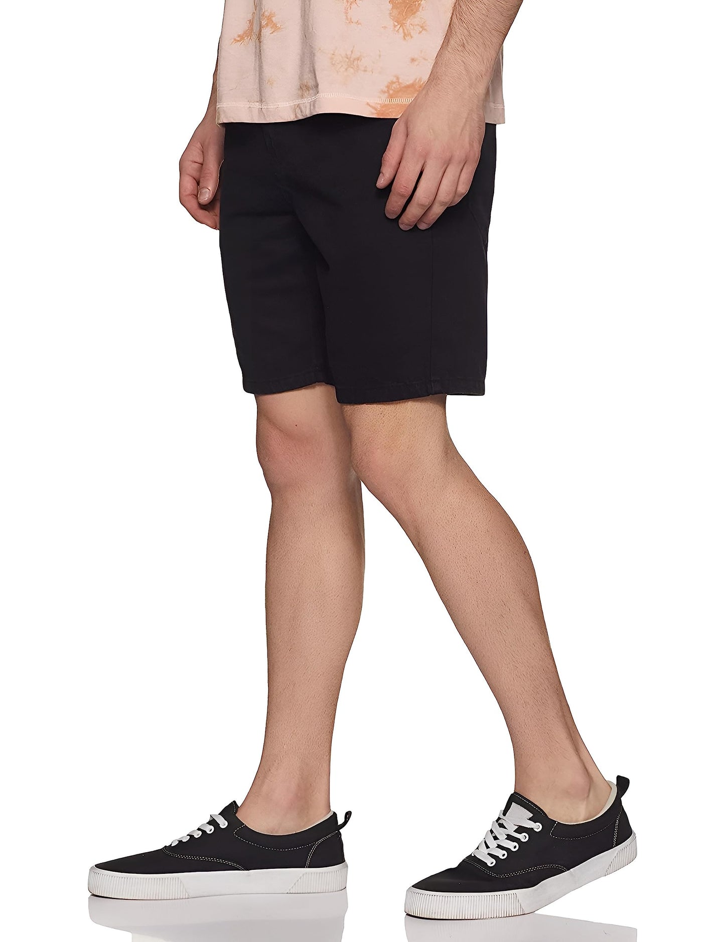 Ben Martin Men's Regular Fit Stretchable Black Denim Shorts Size 36