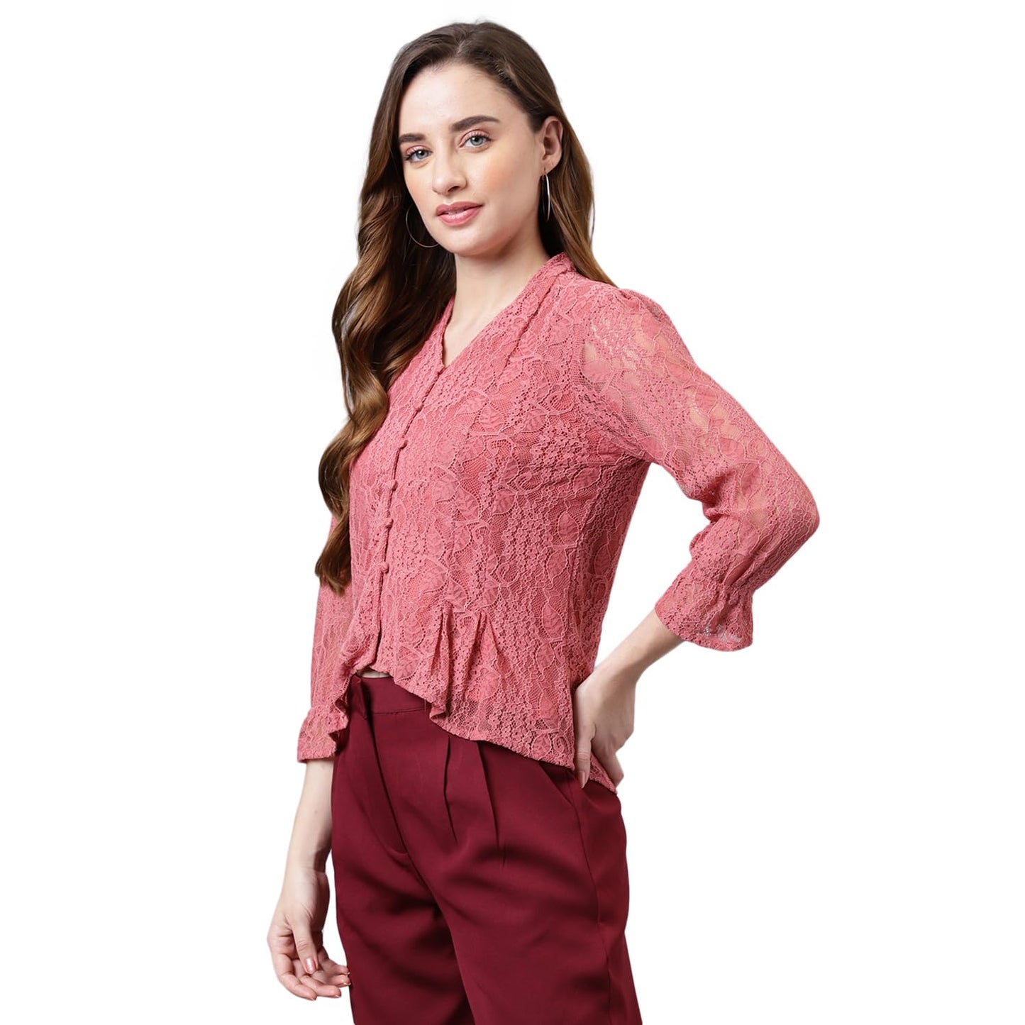 Latin Quarters Women's Rose Full Sleeve Knit Top_XL
