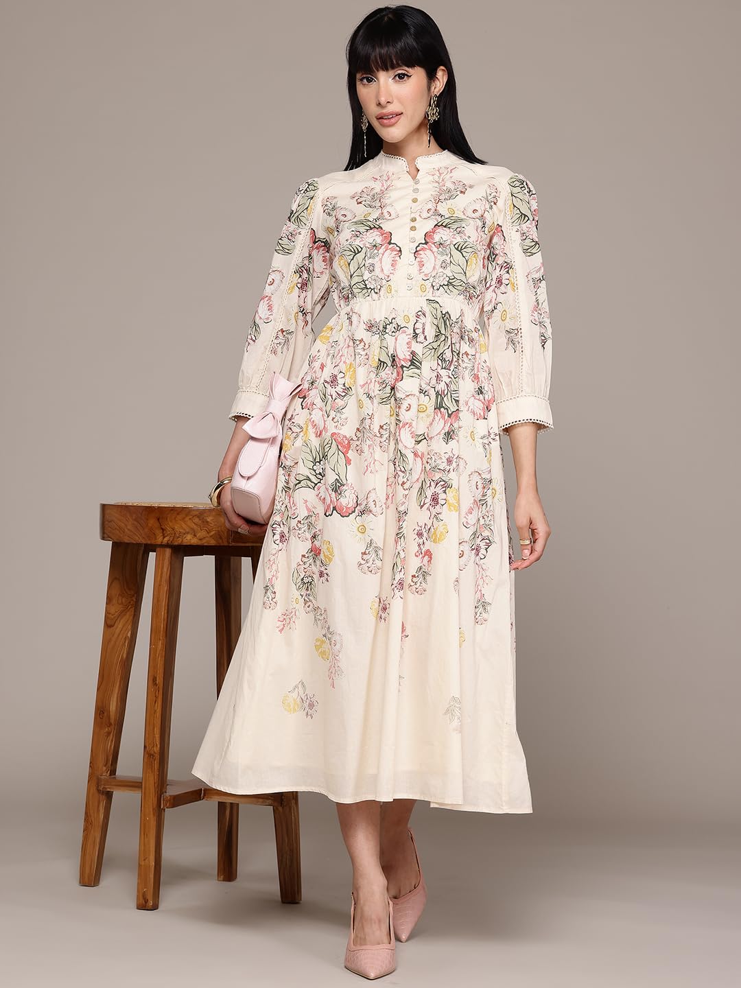 Label RITU KUMAR Ecru Bryony Long Dress