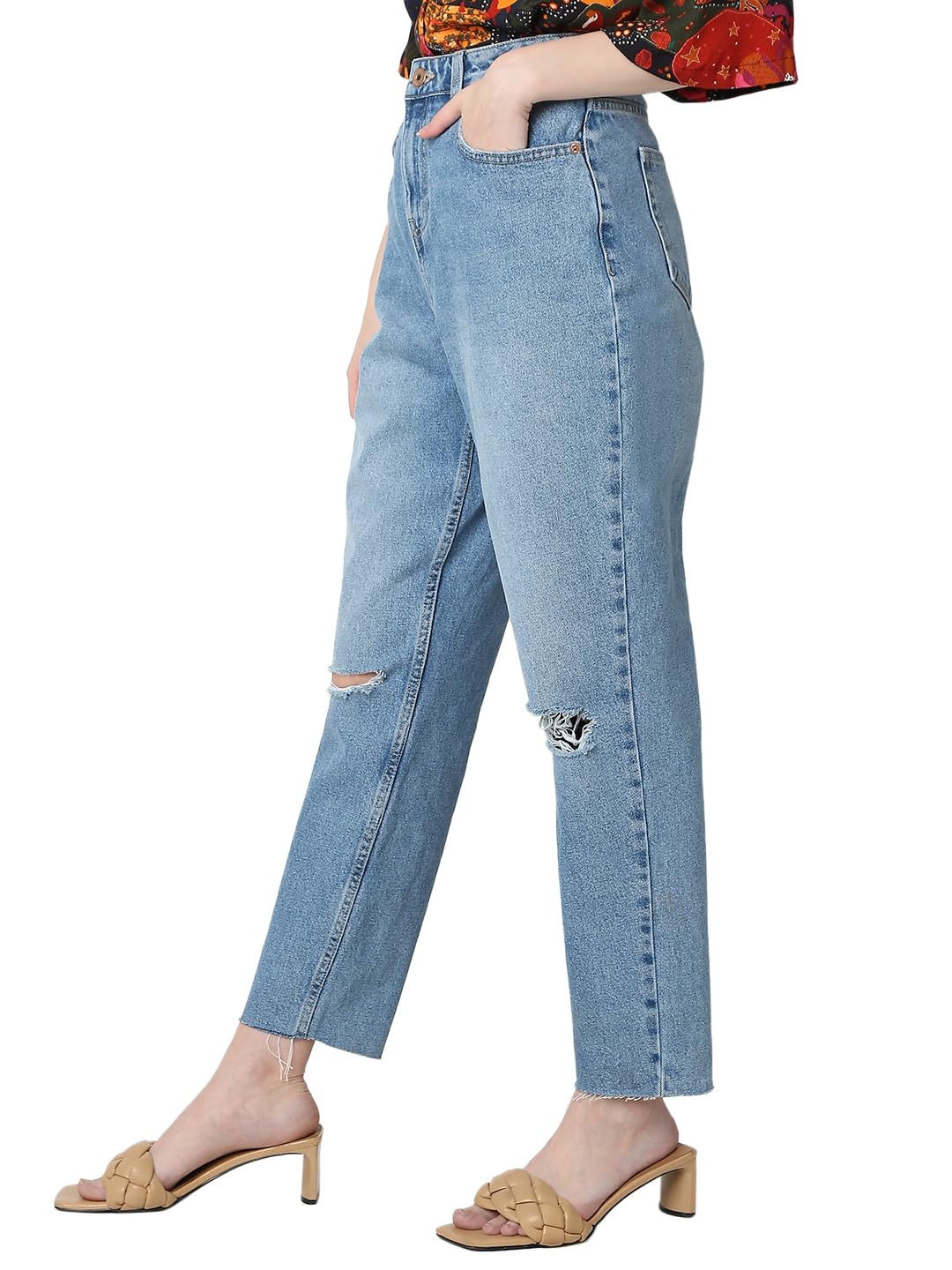 Vero Moda Women's Straight Jeans (10323913-Light Blue Denim_Light