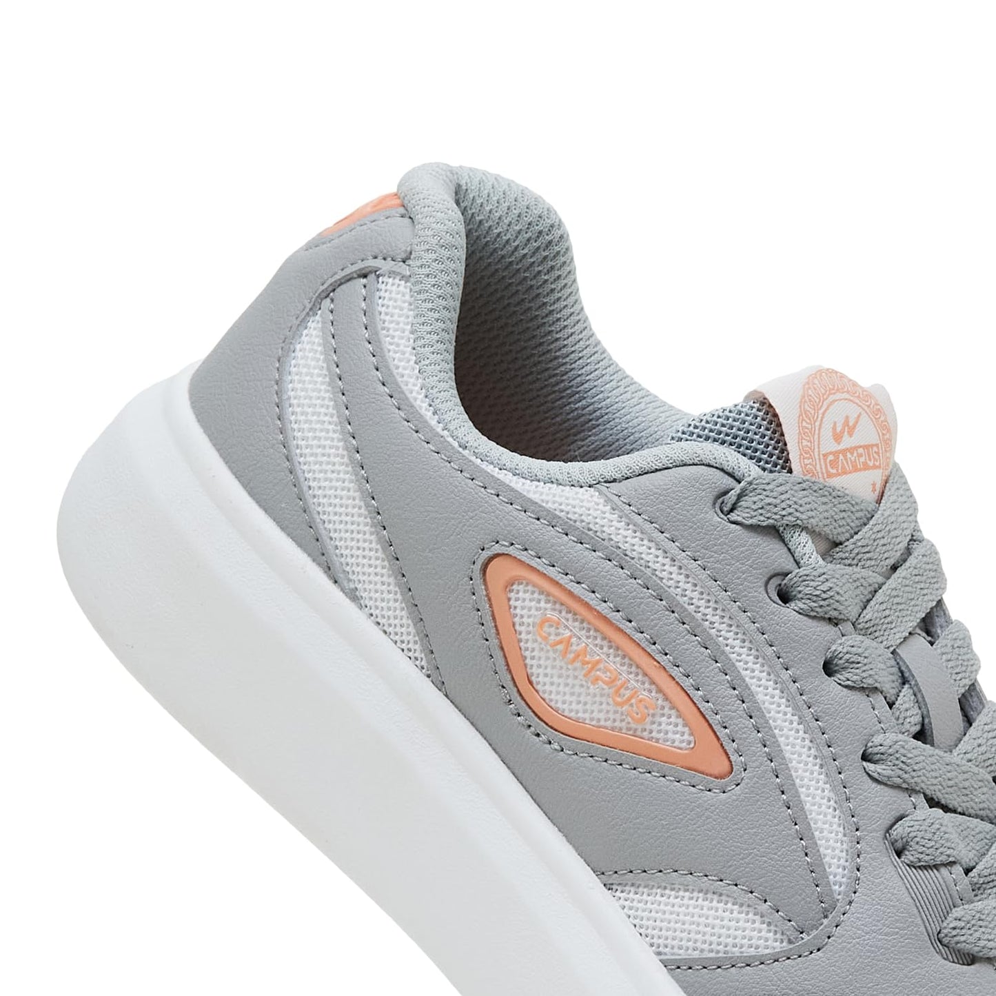Campus Women's Mighty L.Gry/WHT Sneakers - 6UK/India 1 Pair