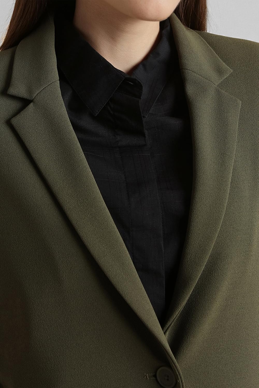 Van Heusen Women's Regular fit Blazer VWKZFRGP822008_Olive