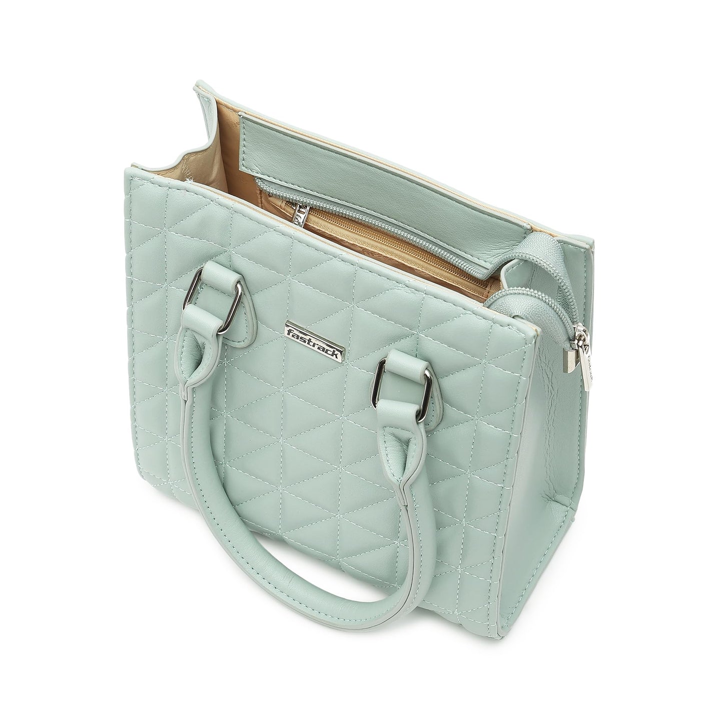 Fastrack Quilted Satchel For Women, Ladies And Girls | Stylish And Trendy Satchel Handbag For Girls, Ladies And Women | Made Up Of Premium Semi-Pu Material, Green