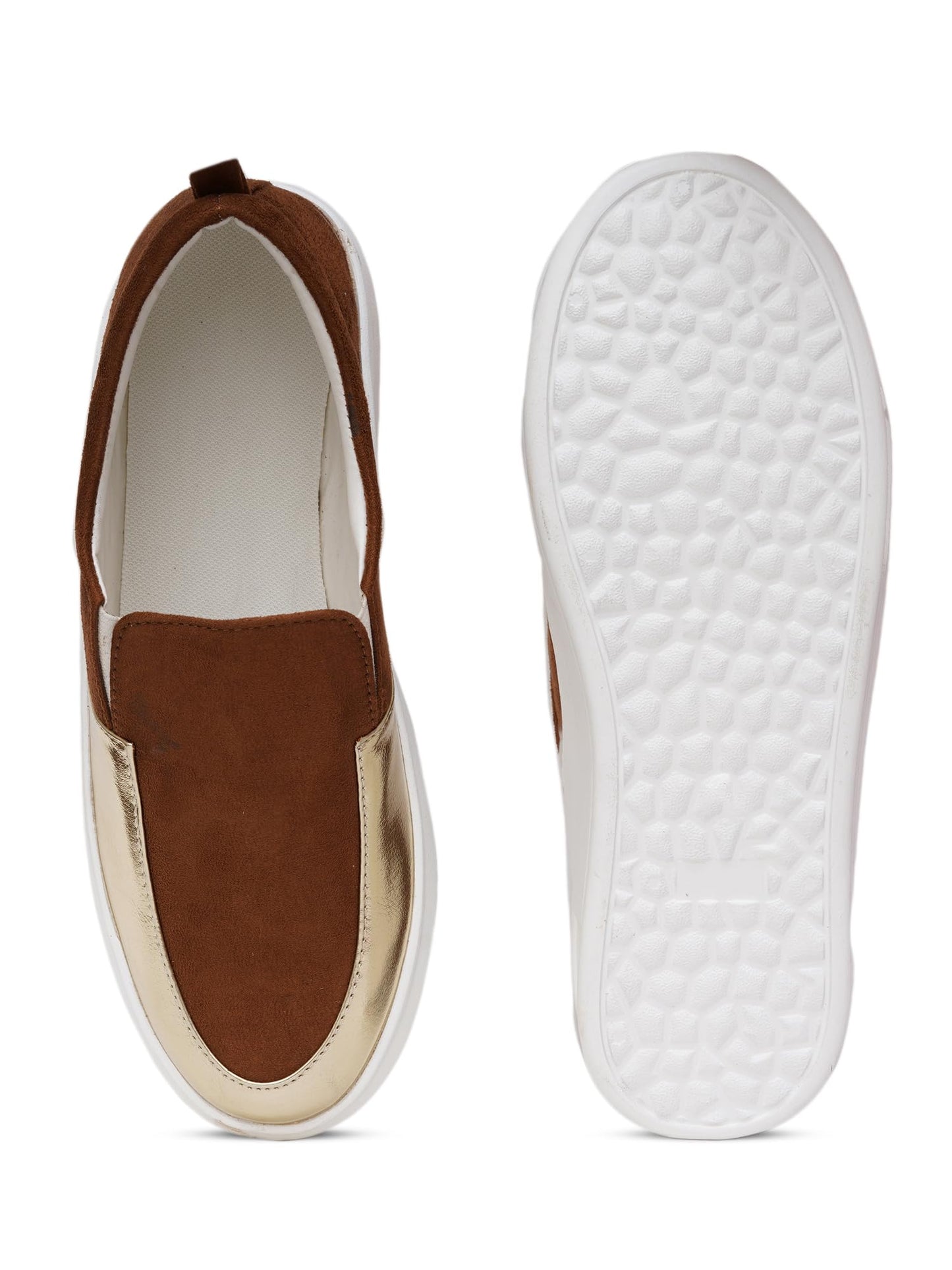 SHOECUBE Womens Swift Haven Brown Sneaker_6 UK (SHCB-KPK-GUD-OL-TAN/Gold)