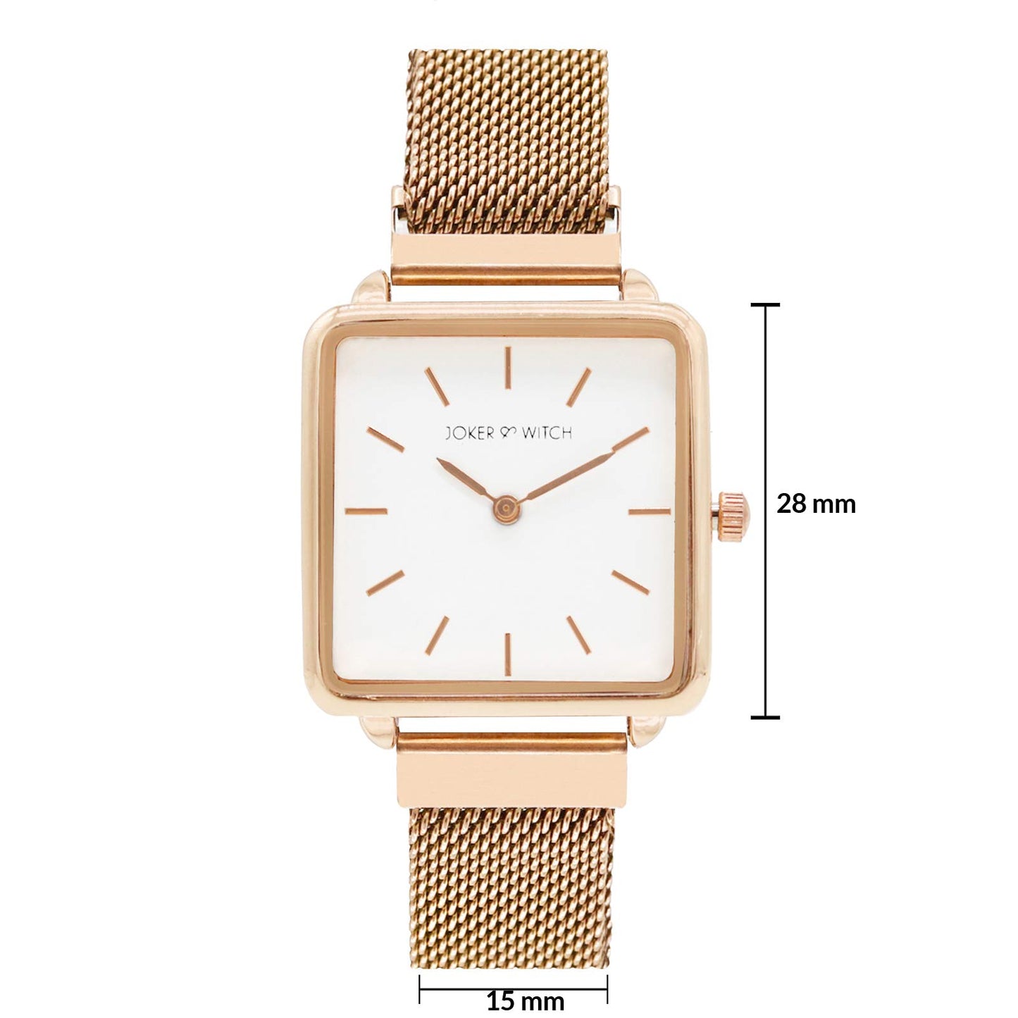 Joker & Witch Stainless Steel Glow Rosegold Analogue Watch Bracelet Set For Women, White Dial, Rose Gold Band