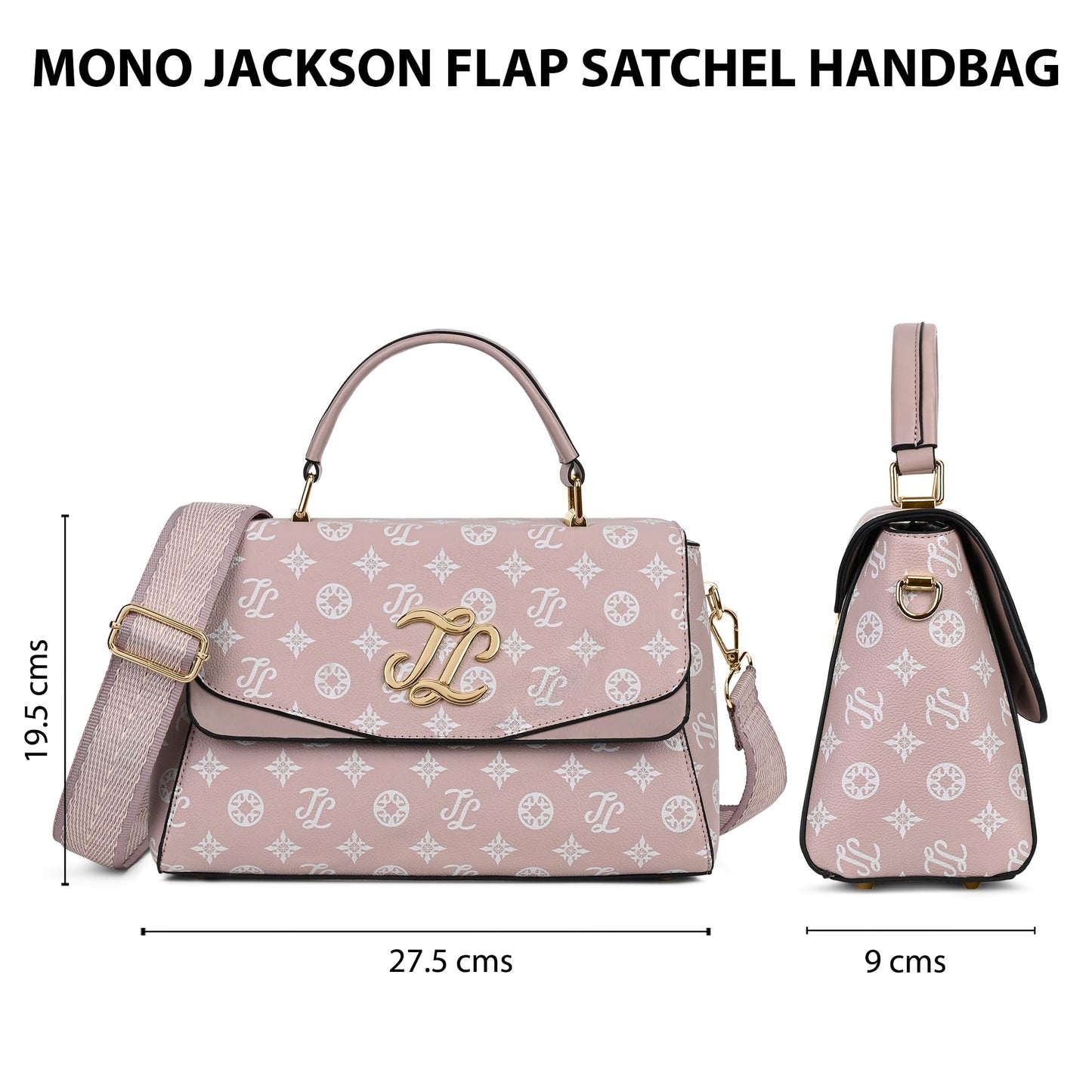 Lavie Signature Women's Mono Jackson Flap Satchel Handbag for Women | Satchel Bag for Work | Ladies purse | Stylish Shoulder Bag | Gift For Women