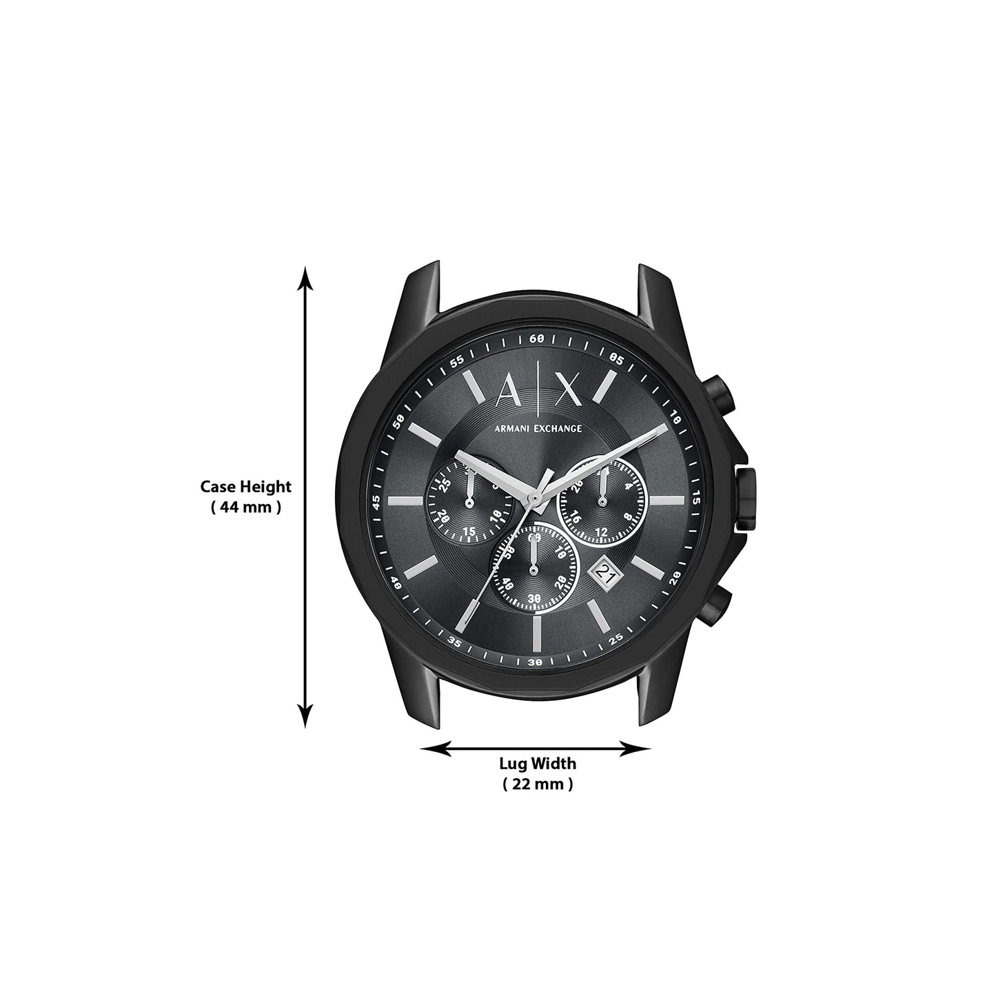 Armani Exchange Leather Analog Gray Dial Men Watch-Ax1724, Black Band