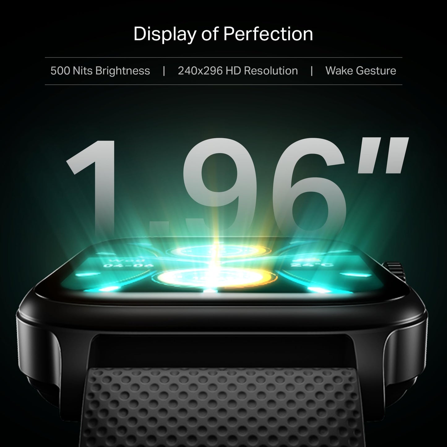 Boat Storm Infinity Plus Smartwatch with 20 Days Battery, ASAP™ Charge, 4.97 cm HD Display, Functional Crown, Multiple Sports Modes, BT Calling, SOS, IP68, Heart Rate & SpO2 Monitor (Active Black)