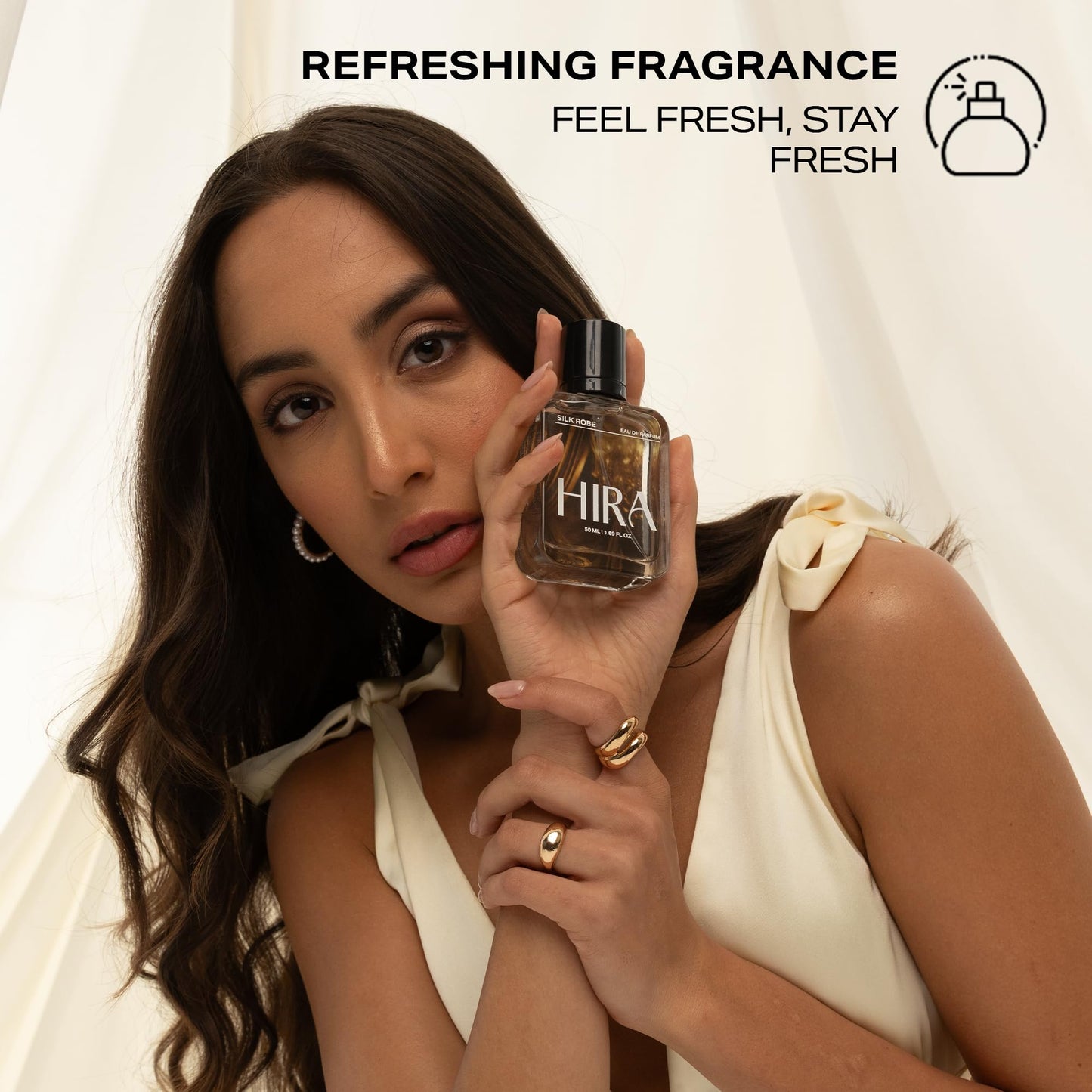 HIRA Silk Robe Concentrate for Women | Pocket-Friendly | Long-Lasting Fragrance | Travel-Friendly | Cognac & Vanilla Notes | 5ml Eau de Parfum | Minimal Sprays, Maximum Impact