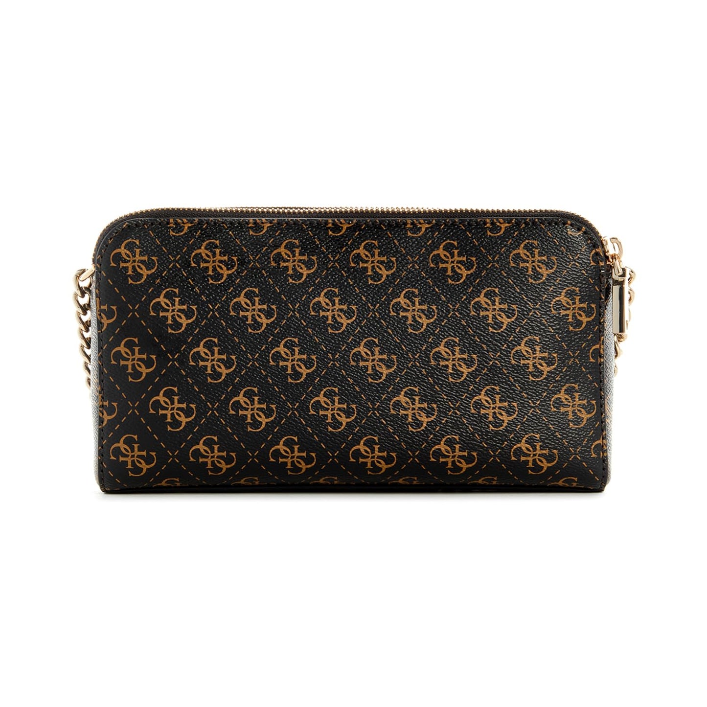GUESS Brown Logo Printed Daryna Status Crossbody Bag