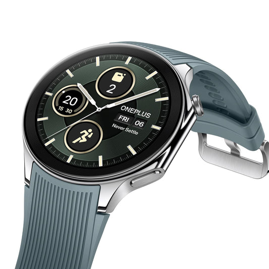 OnePlus Watch 2 with Wear OS 4,Snapdragon W5 Chipset,Upto 100hrs battery life,1.43’’ AMOLED Display,Stainless Steel & Sapphire Crystal build,Dual Frequency GPS,5 ATM, IP68 & BT Calling (Radiant Steel)
