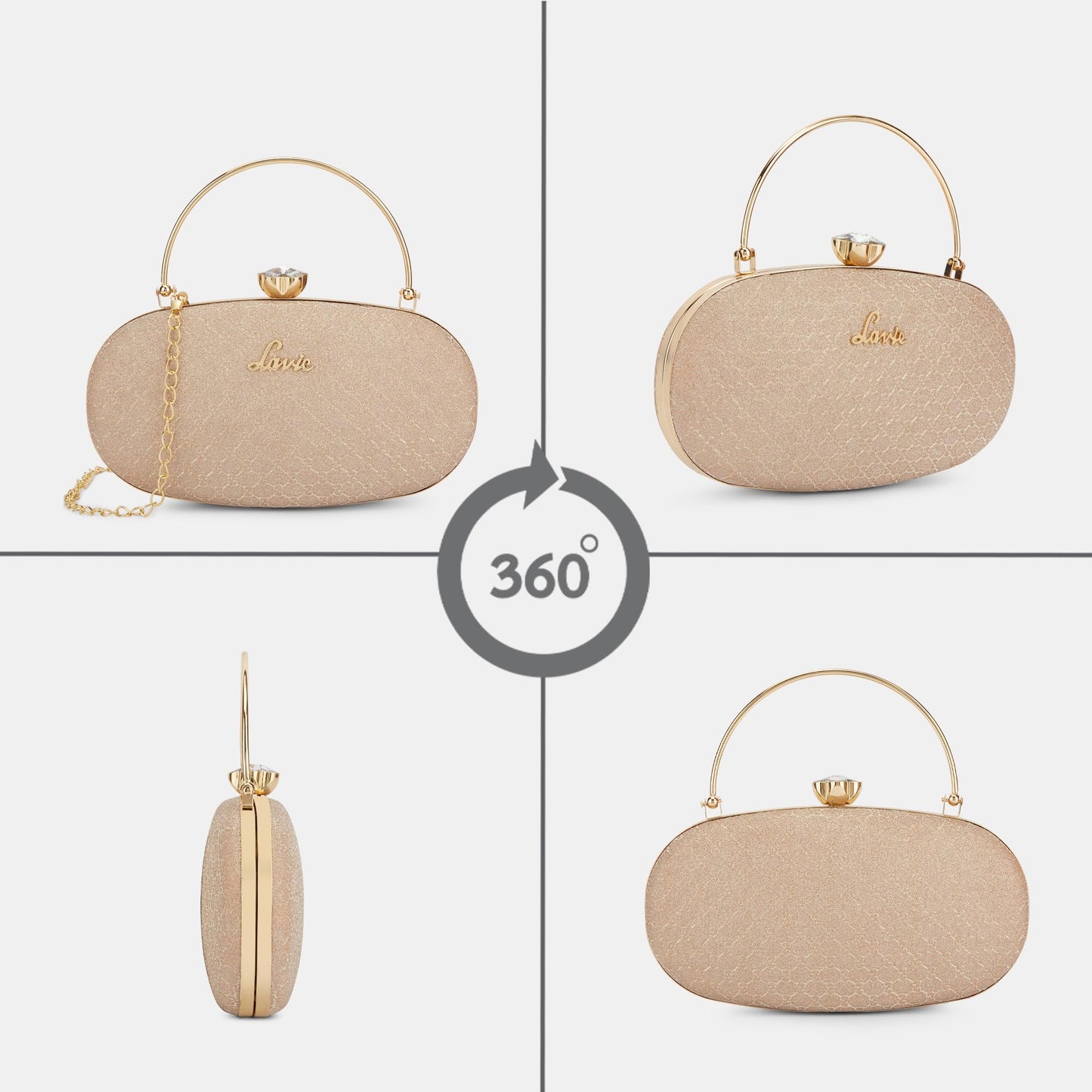 Lavie Women's Jazz Ovel Handle Framed Clutch | Ladies Purse Handbag | Gift for Women